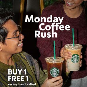Starbucks Monday Promotion: Buy 1 Free 1 Handcrafted Beverages | 8 Dec 2025
