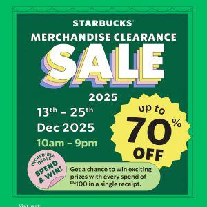 Starbucks Merchandise Clearance Sale: Up to 70% Off Merch | 13–25 Dec 2025