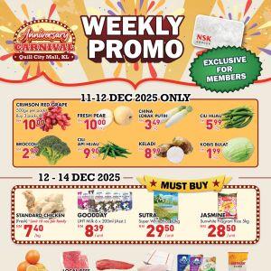 NSK Grocer Quill City Mall Weekly Promotion: Anniversary Carnival Deals | 11–14 Dec 2025