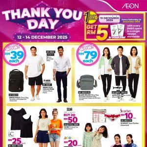 AEON Thank You Day Promotion: Special Deals & Member Rewards | 12–14 Dec 2025
