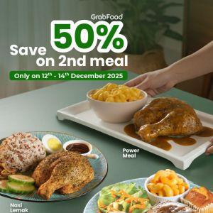 Kenny Rogers ROASTERS GrabFood Promotion: 50% Off 2nd Meal | 12–14 Dec 2025