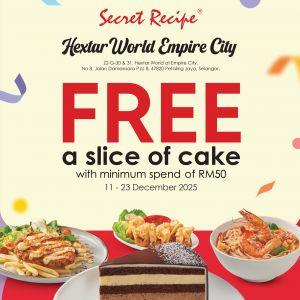 Secret Recipe Hextar World Opening Promotion: Free Cake with Minimum Spend | 11–23 Dec 2025