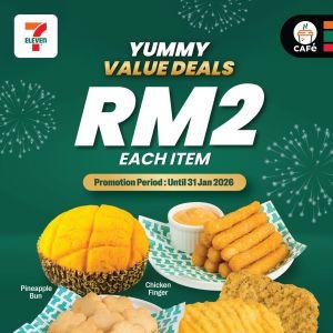 7 Eleven Café Yummy Value Deals: RM2 Snacks & Hot Bites | Until Jan 2026