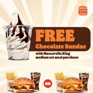 Burger King Genting Highlands Premium Outlets Promotion: Free Chocolate Sundae with Mozzarella King | Dec 2025