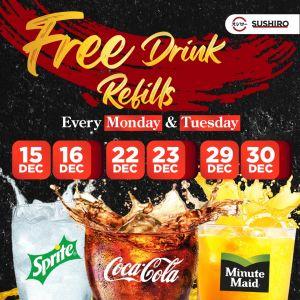 Sushiro Free Drink Refills Promotion: Free Drinks Every Monday & Tuesday | December 2025