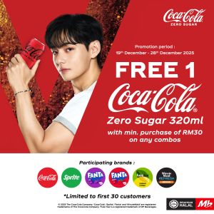 Marrybrown Free Coke Zero Promotion: Coca-Cola Zero Sugar 320ml | 19–28 Dec 2025