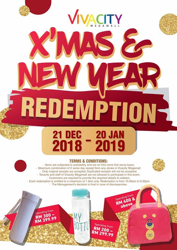 Vivacity Megamall X'mas & New Year Gift Redemption (21 December 2018 - 20 January 2019)