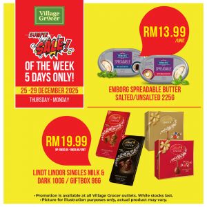 Village Grocer Bumper Sale: Deals on Mamypoko, Lindt, Downy & Emborg | 25-29 Dec 2025