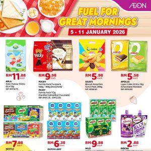 AEON Fuel for Great Mornings Promotion: Breakfast & Snacks Sale | 5-11 January 2026
