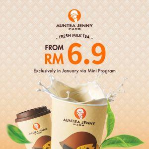 Auntea Jenny Fresh Milk Tea Promotion: Series From RM 6.9 | January 2026