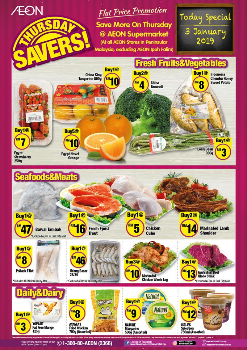 AEON Supermarket Thursday Promotion (3 January 2019)