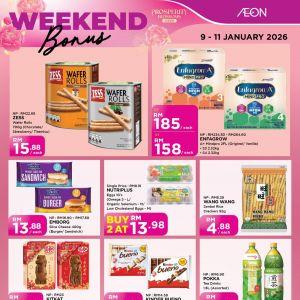 AEON Weekend Bonus Promotion: Groceries, Baby Milk & Essentials | 9-11 Jan 2026