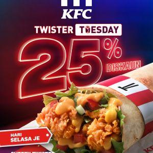 KFC Twister Tuesday: 25% OFF Cheezy Twister Promotion | 13 Jan 2026