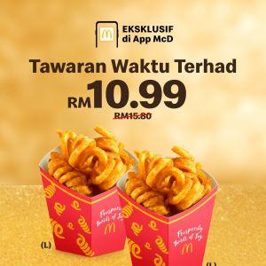 McDonald’s Promotion: 2x Curly Fries (L) for RM10.99 via McD App | Limited Time Offer