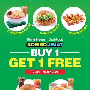 Marrybrown GrabFood Promo: Buy 1 Free 1 Kombo Jimat | 19-20 Jan 2026