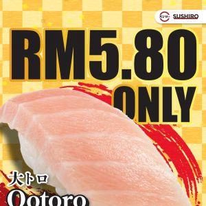 Sushiro Limited Time Offer: Ootoro for RM5.80 Only | 21-25 January 2026