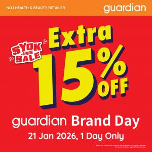 Guardian Brand Day Sale: Extra 15% OFF Storewide Items | 21 January 2026