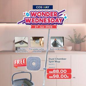 Cosway Wonder Wednesday Promotion: Dual Chamber Spin Mop Deal | 21 Jan 2026