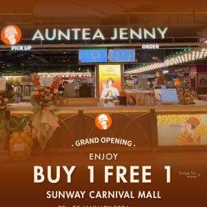 Auntea Jenny Sunway Carnival Mall Grand Opening: Buy 1 Free 1 & 50% OFF | 23-29 January 2026