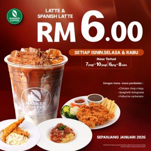 Nasken Coffee RM6 Latte Promotion: Spanish Latte Deal | January 2026