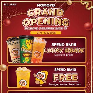 MOMOYO Padawan Batu 13 Grand Opening: Free Ice Cream & Lucky Draw | 31 Jan - 2 Feb 2026