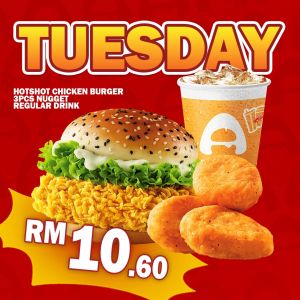 AllAce Tuesday Promotion: Hotshot Chicken Burger + Nuggets Combo RM10.60 | 27 January 2026