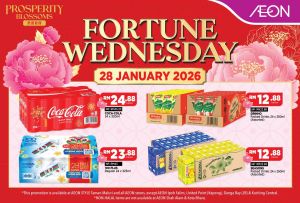 AEON Fortune Wednesday: CNY Drinks Promotion (Coca-Cola & 100 Plus) | 28 January 2026
