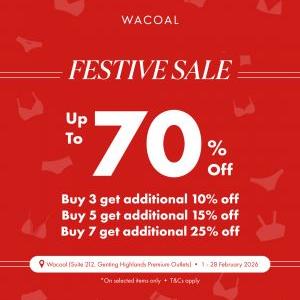 Wacoal Genting Highlands Premium Outlets Festive Sale: Up to 70% Off Lingerie | 1-28 February 2026