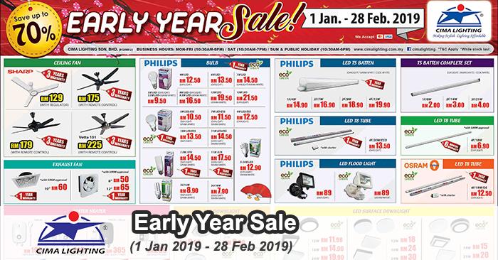 CIMA Lighting Early Year Sale Promotion (1 January 2019 - 28 February 2019)
